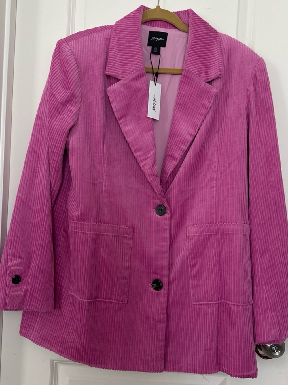 Nasty Gal Hot Pink Corduroy Blazer